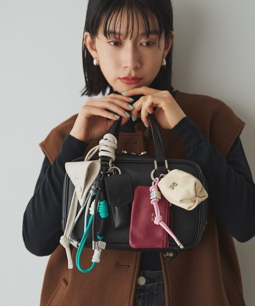 極美品　ラシット　ボストンバッグ　スモール　pvc　総柄　A4収納◎　肩掛け◎ ラシット russet 外ポケット付ビッグボストン(CEー002ーOUT
