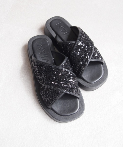 「VIVIAN」 フラットサンダル M シルバー レディース_画像8