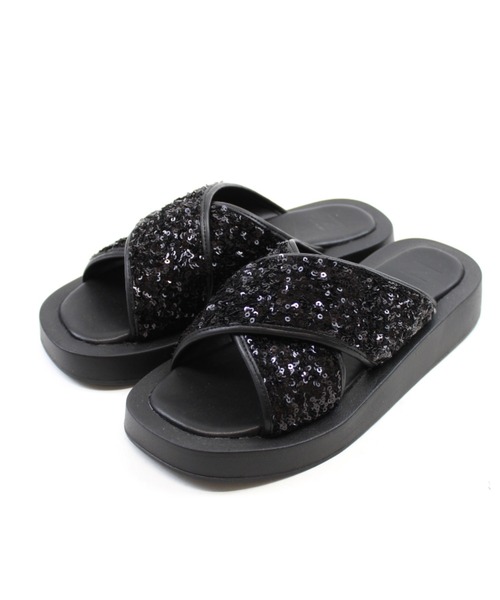 「VIVIAN」 フラットサンダル M シルバー レディース_画像9