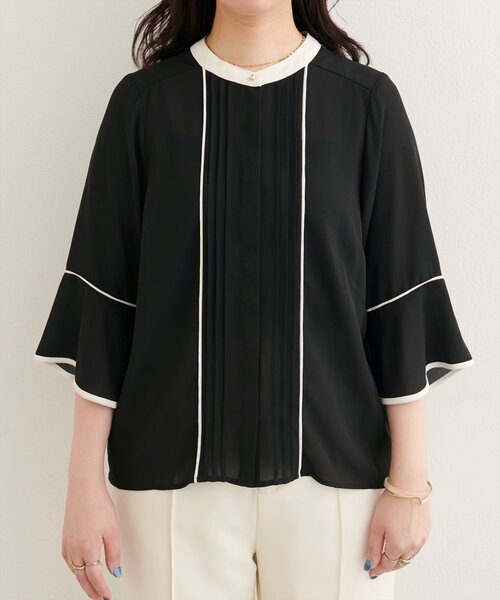 natural couture ブラウス シャツ 「WEB限定」ピンタックフレアカフス 