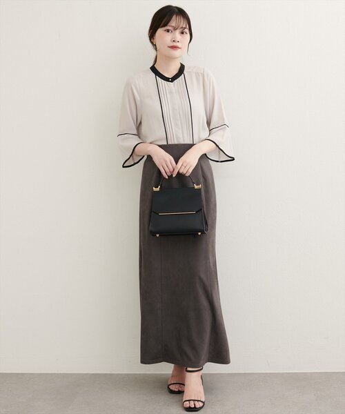 natural couture ブラウス シャツ 「WEB限定」ピンタックフレアカフス 