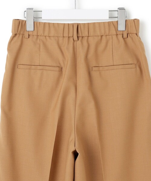 パンツ ナチュラルストレッチサキソニー タック ワイド パンツ レディース_10