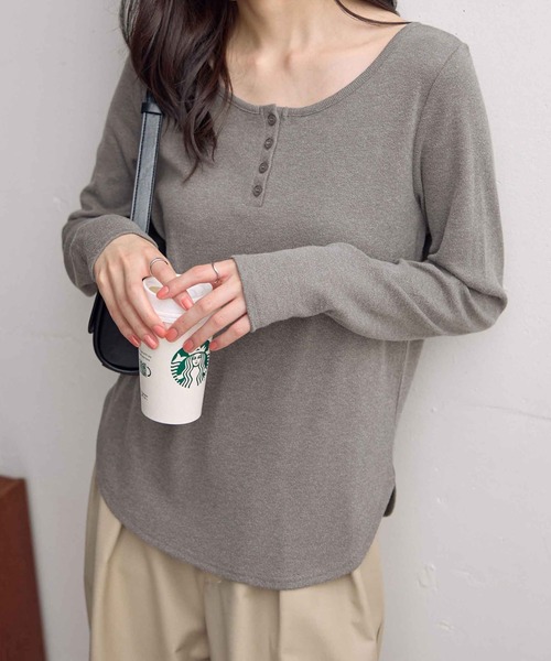 tシャツ ヘンリーネックプルオーバー レディース : ZOZOTOWN Yahoo!店
