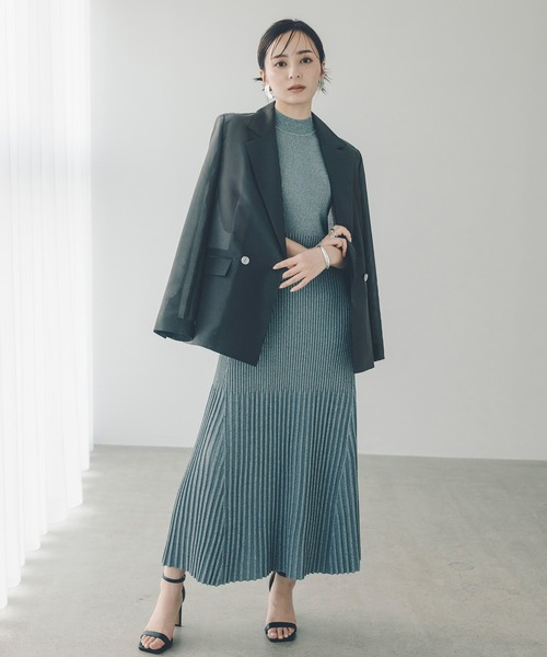 「anuans」 ニットワンピース SMALL ラベンダー レディース_画像6