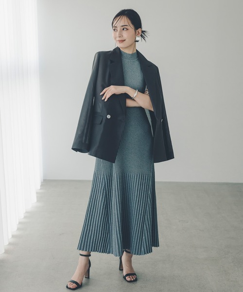 「anuans」 ニットワンピース SMALL ラベンダー レディース_画像7