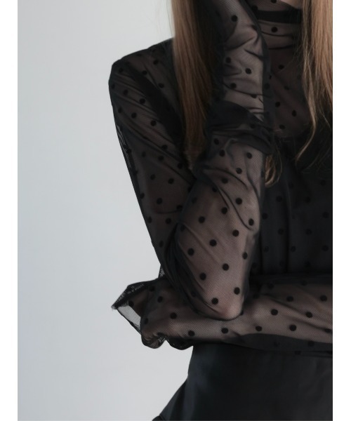 AMOMMA（アモマ） tシャツ long sleeve sheer tops レディース AMOMMA ロングスリーブパフブラウス