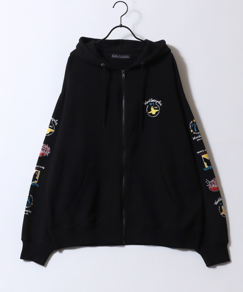 OZZ ONESTE 翼刺繍パーカー黒ゴシック美品M相当 Mark Gonzales（マークゴンザレス） パーカー MARK GONZALES ARTWORK
