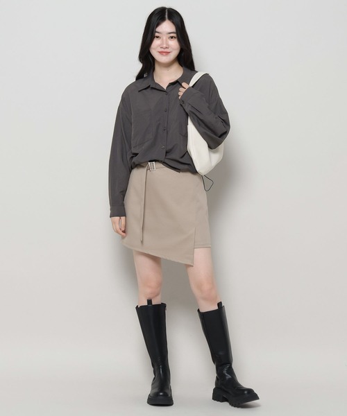 「ALAND」 「3.3 Field Trip」長袖シャツ FREE チャコール レディース_画像2