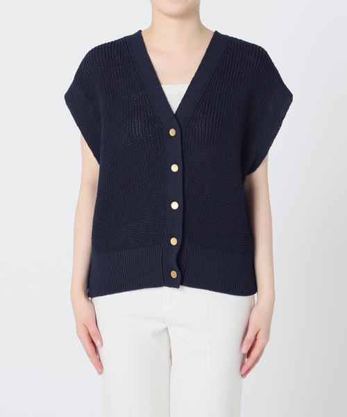 NOBLE ニットベスト　新品 NOBLE（ノーブル） ニットベスト - ブルー レディース : ZOZOTOWN