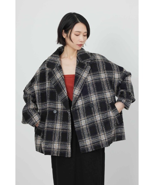 Limue pコート ピーコート チェックピーコート メンズ : ZOZOTOWN