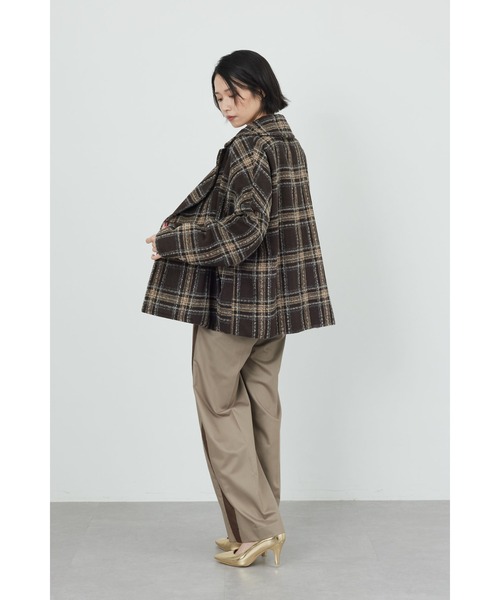 【美品】LIMI feu チェック柄 ピーコート 美品】LIMI feu チェック柄 ピーコート