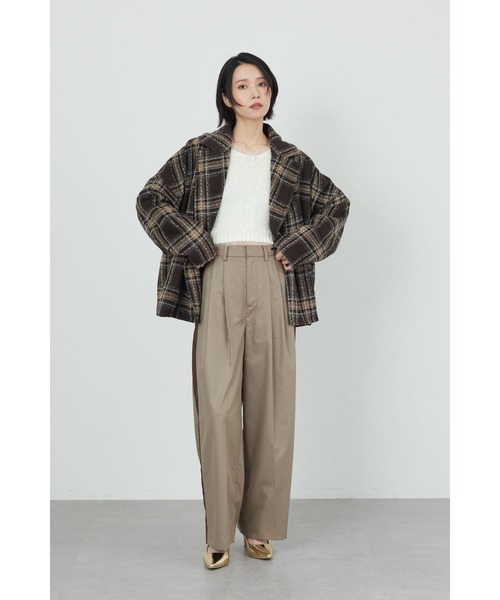 【美品】LIMI feu チェック柄 ピーコート LIMI feu - 希少 リミフゥ ヨウジヤマモト 上質 Aライン チェック