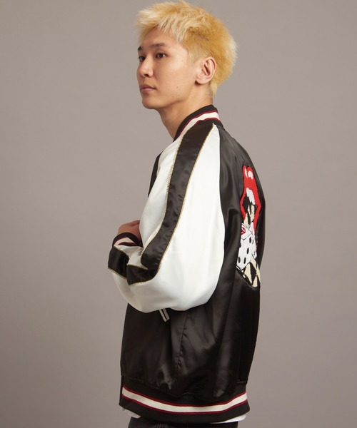 「JACKROSE」 スタジャン M ブラック メンズ_画像7