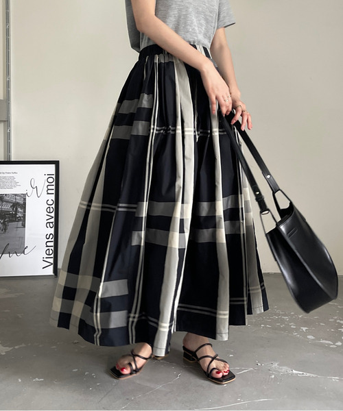 「emi+」 フレアスカート FREE ブラック レディース_画像9