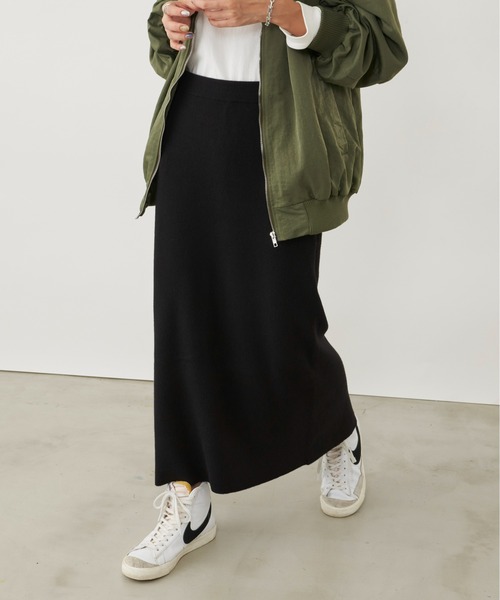 「Auntie Rosa Holiday」 ニットスカート MEDIUM チャコールグレー レディース_画像3