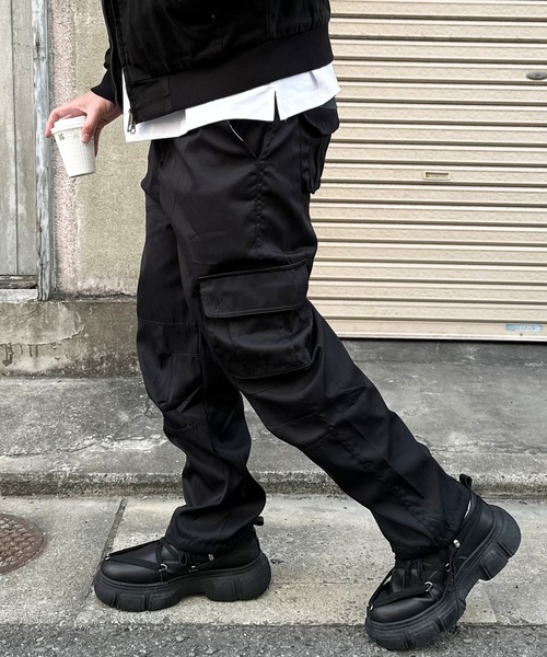 トルネードマート コーティング gimmick フレアカーゴパンツ 立体加工