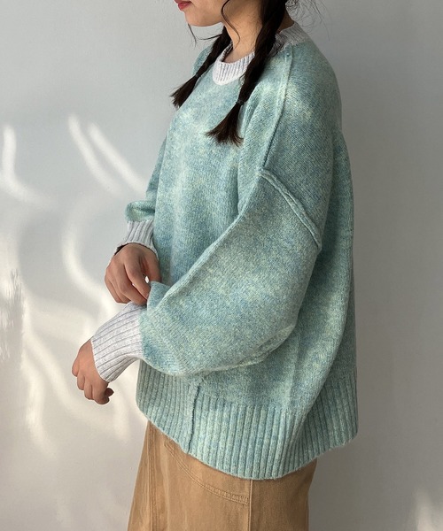 「AS KNOW AS plus」 長袖ニット FREE ミント レディース_画像5