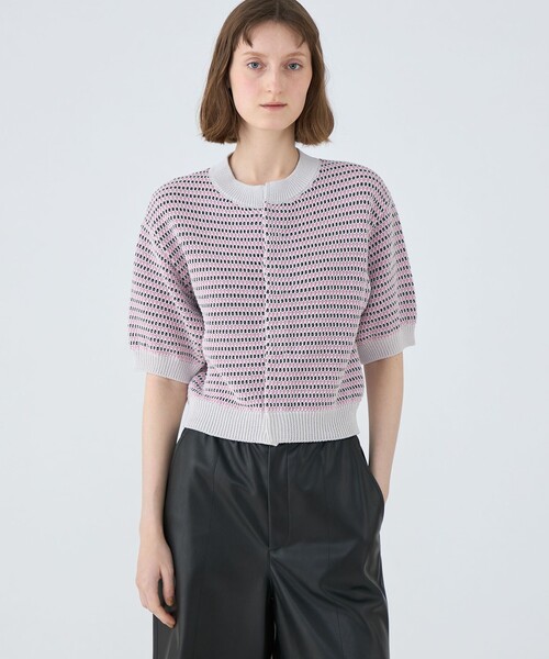 [MACPHEE] вязаный кардиган S темно-синий женский 