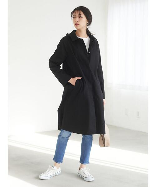 「Green Parks」 「chocol raffine robe」ステンカラーコート FREE ブラック レディース_画像2