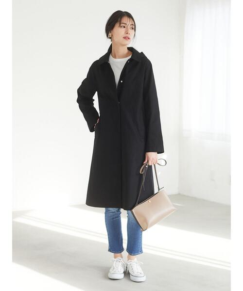 「Green Parks」 「chocol raffine robe」ステンカラーコート FREE ブラック レディース_画像3