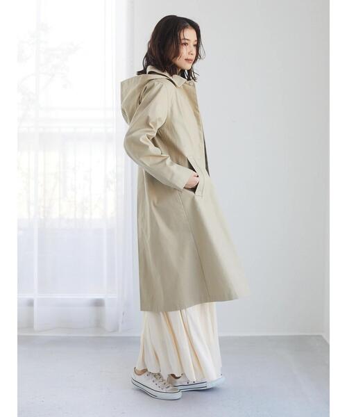 「Green Parks」 「chocol raffine robe」ステンカラーコート FREE ブラック レディース_画像4