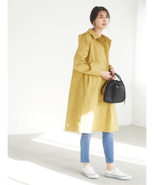 「Green Parks」 「chocol raffine robe」ステンカラーコート FREE ブラック レディース_画像5