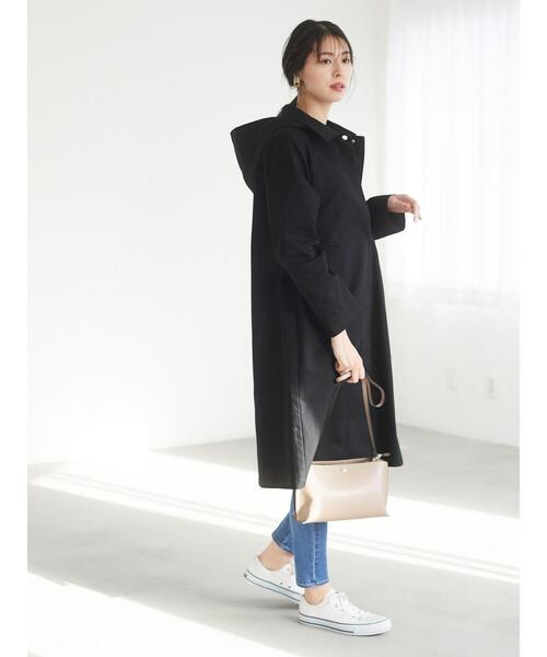 「Green Parks」 「chocol raffine robe」ステンカラーコート FREE ブラック レディース_画像9