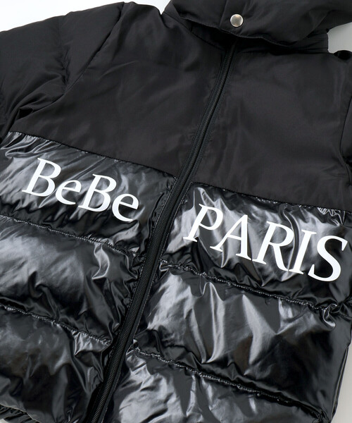 BeBe（ベベ） ダウン アウター 「撥水加工」タフタ切り替えロゴ