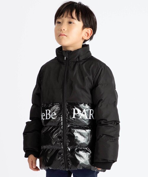 BeBe（ベベ） ダウン アウター 「撥水加工」タフタ切り替えロゴ