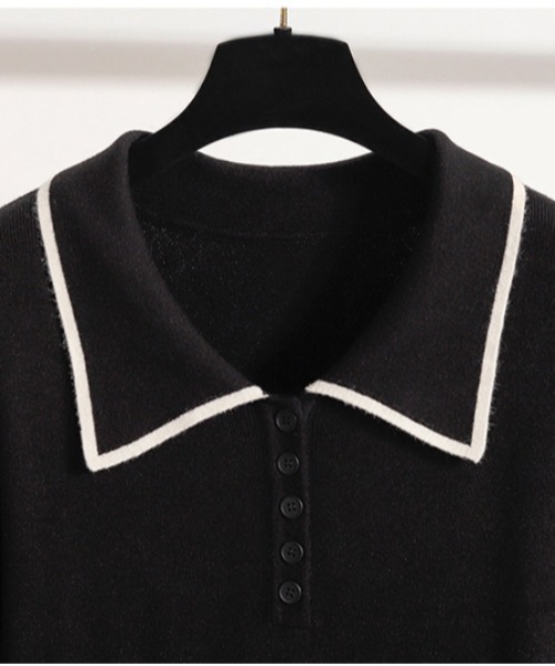 ＆soiree（アンドソワレ） ワンピース バイカラー襟付きニット