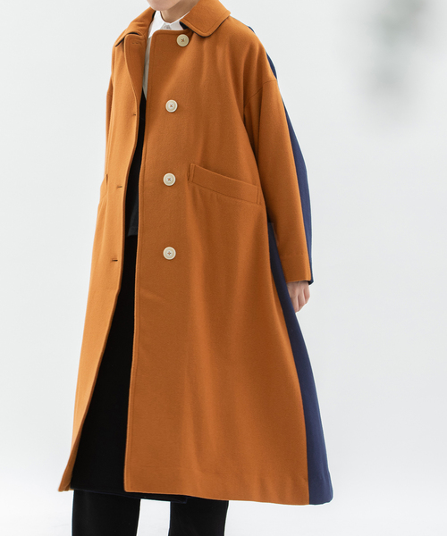 S*s様 nop de nod バイカラーコート　スプリングコート　ロングコート nop de nod（ノップドゥノッド） コート アウター バイカラーロング