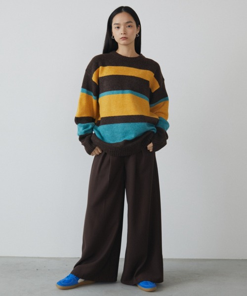 「MERLOT」 長袖ニット FREE ネイビー レディース_画像6