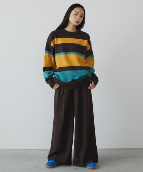 「MERLOT」 長袖ニット FREE ネイビー レディース_画像7