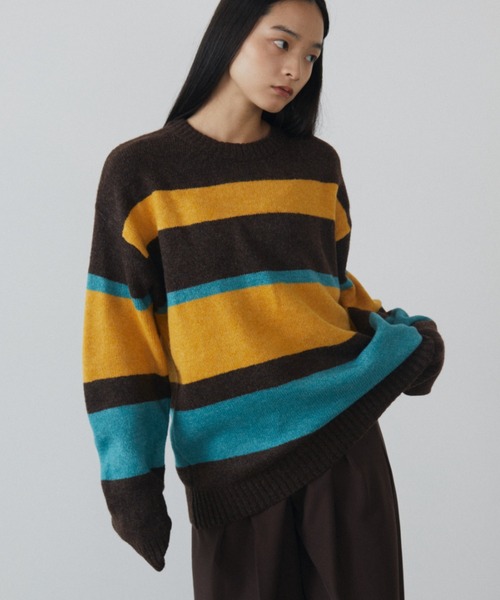 「MERLOT」 長袖ニット FREE ネイビー レディース_画像8