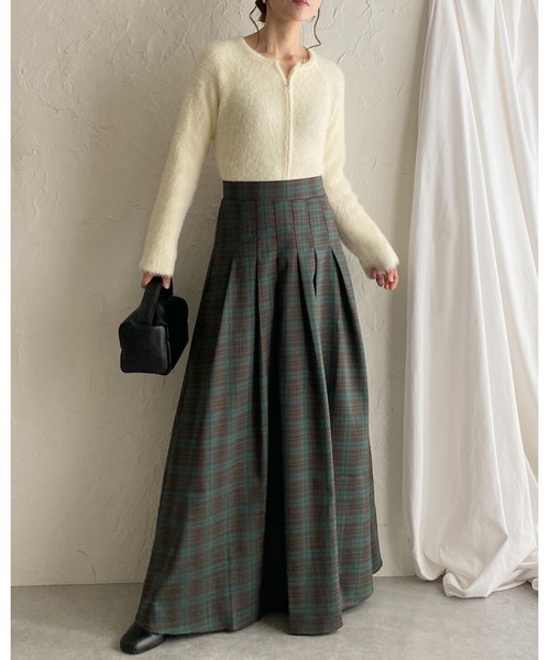 She's Closet スカート Aラインフレアロング丈タックプリーツチェック She's Closet スカート Aラインフレアロング丈タックプリーツチェック