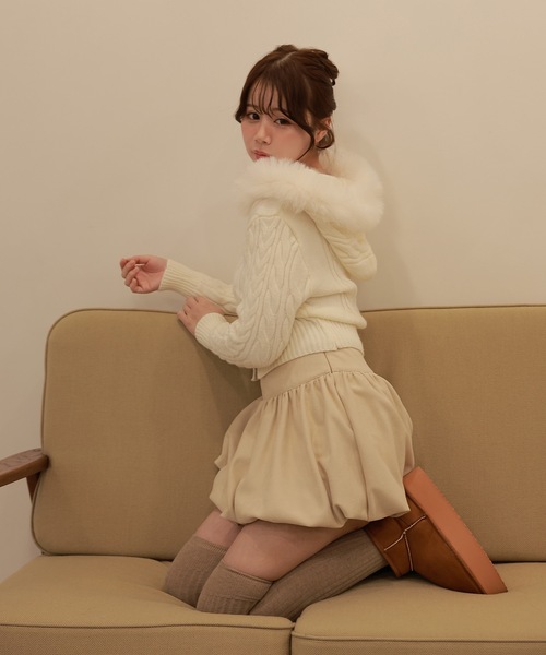 M DOLLY スカート balloon plume mini skirt/バルーンプリュームミニ