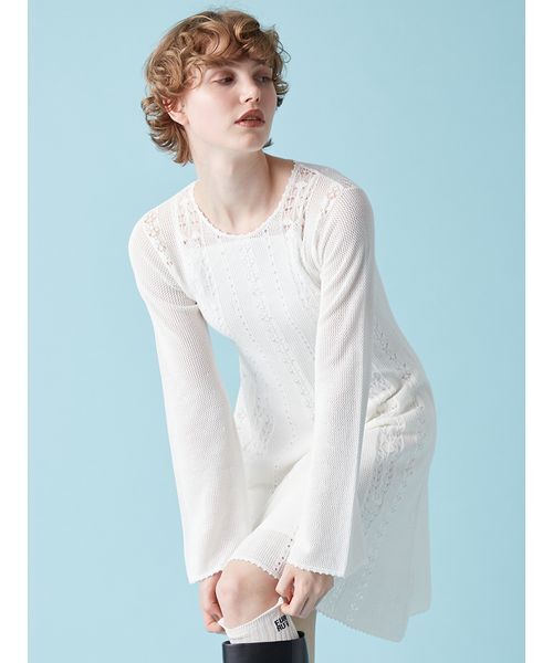 FURFUR（ファーファー） ニットワンピース F ホワイト レディース