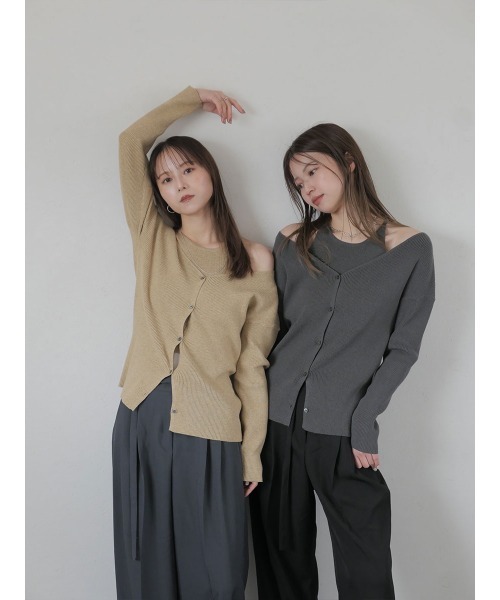 「Reurie'」 ニットアンサンブル FREE ベージュ レディース_画像2