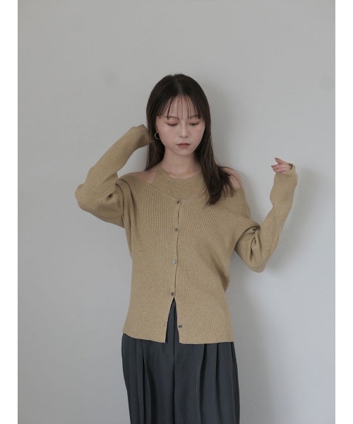 「Reurie'」 ニットアンサンブル FREE ベージュ レディース_画像4