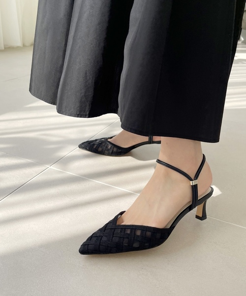 「LE TALON」 ヒールサンダル MEDIUM ブラック×ブラック レディース_画像5