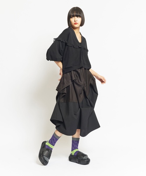 「gomme」 半袖カットソー MEDIUM ブラック レディース_画像8