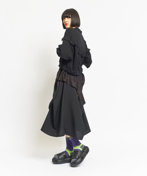 「gomme」 半袖カットソー MEDIUM ブラック レディース_画像9