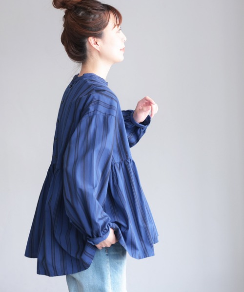 「soulberry」 長袖チュニック L ブルー レディース_画像2