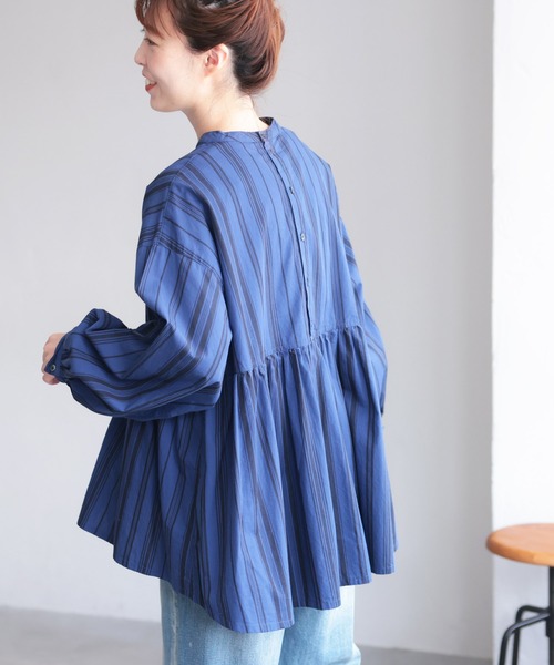 「soulberry」 長袖チュニック L ブルー レディース_画像4