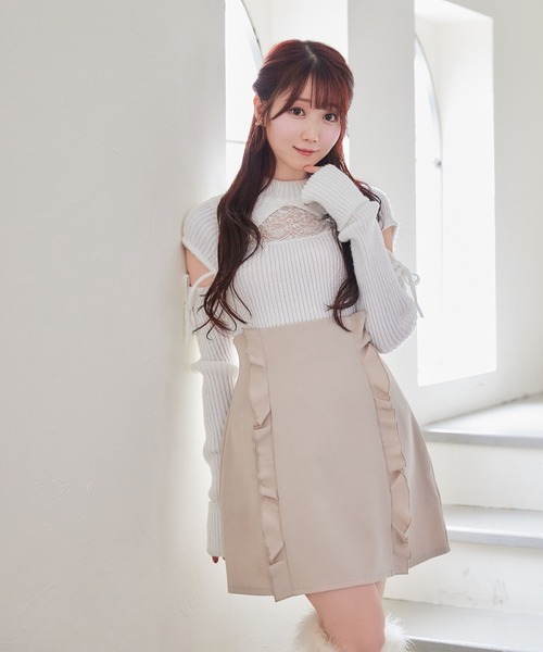 Rose Muse（ロゼミューズ） スカート Switching raffle tight skirt