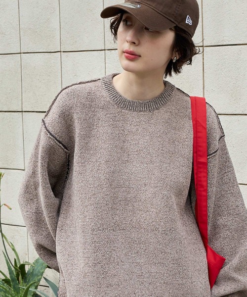 「MONO-MART」 長袖ニット L ネイビー メンズ_画像6