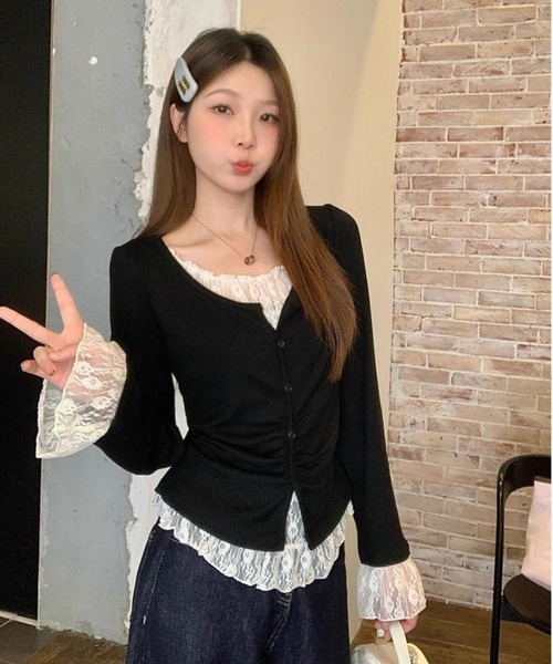 leinwande  ／パッチワークタートルニット leinwande（ラインヴァンド）の「Patchwork Asymmetry Top（ニット