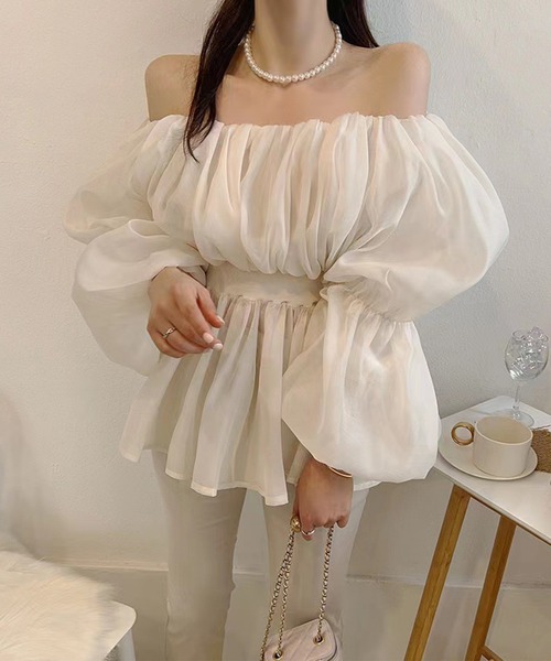 「Jasmine Grandiflorum」 長袖ブラウス FREE ホワイト レディース_画像6