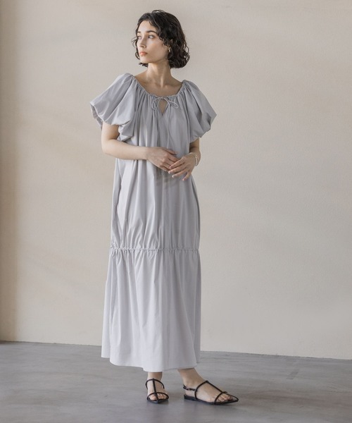 「A part by」 7分袖ワンピース FREE グレー系その他 レディース_画像4