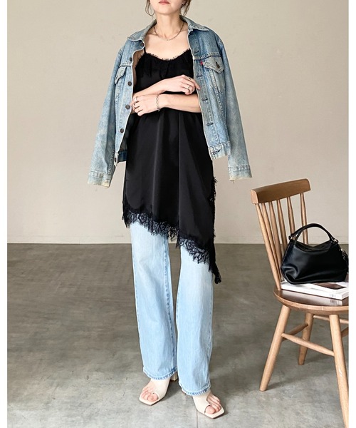 She's Closet キャミソール アシンメトリーロング丈サイドスリット She's Closet キャミソール アシンメトリーロング丈サイドスリット